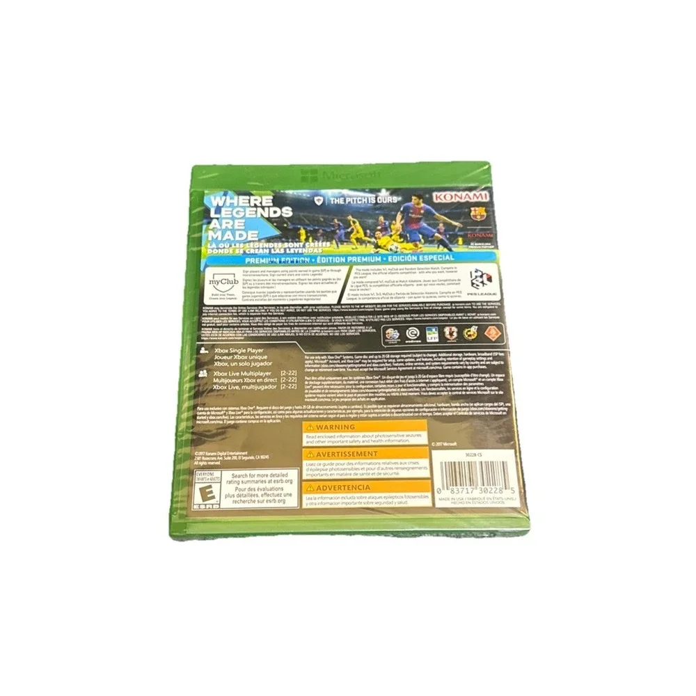 PES Pro Evolution Soccer 2018 Premium Edition Microsoft XBOX ONE / SERIES X NEW